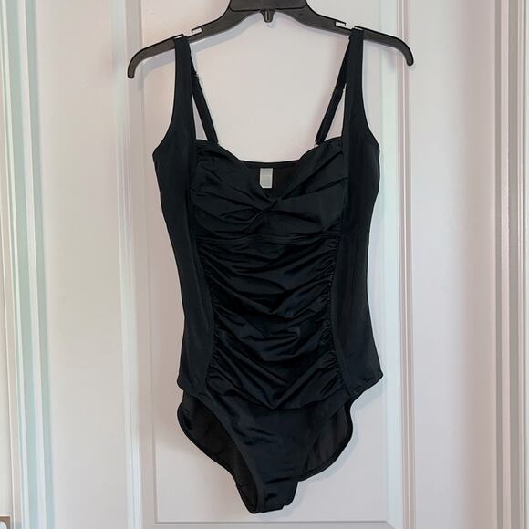 Tropical Escape One Piece Black Swimsuit - Picture 1 of 10